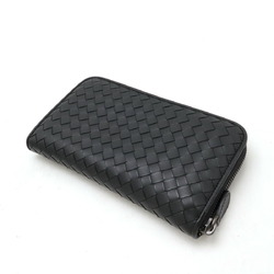 BOTTEGA VENETA Bottega Veneta Intrecciato Round Long Wallet Leather Black 114076