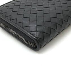 BOTTEGA VENETA Bottega Veneta Intrecciato Round Long Wallet Leather Black 114076