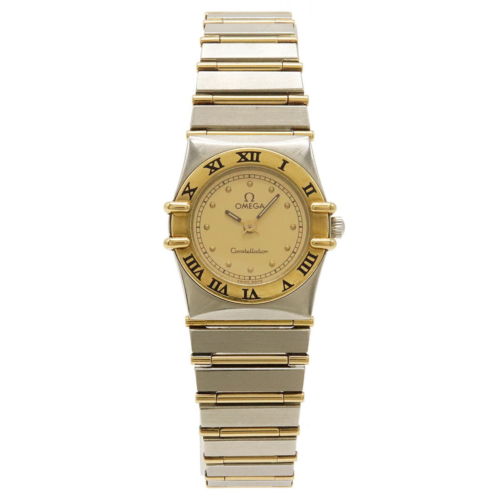 OMEGA Constellation Gold Dial SS YG Ladies Quartz Watch 795.1080