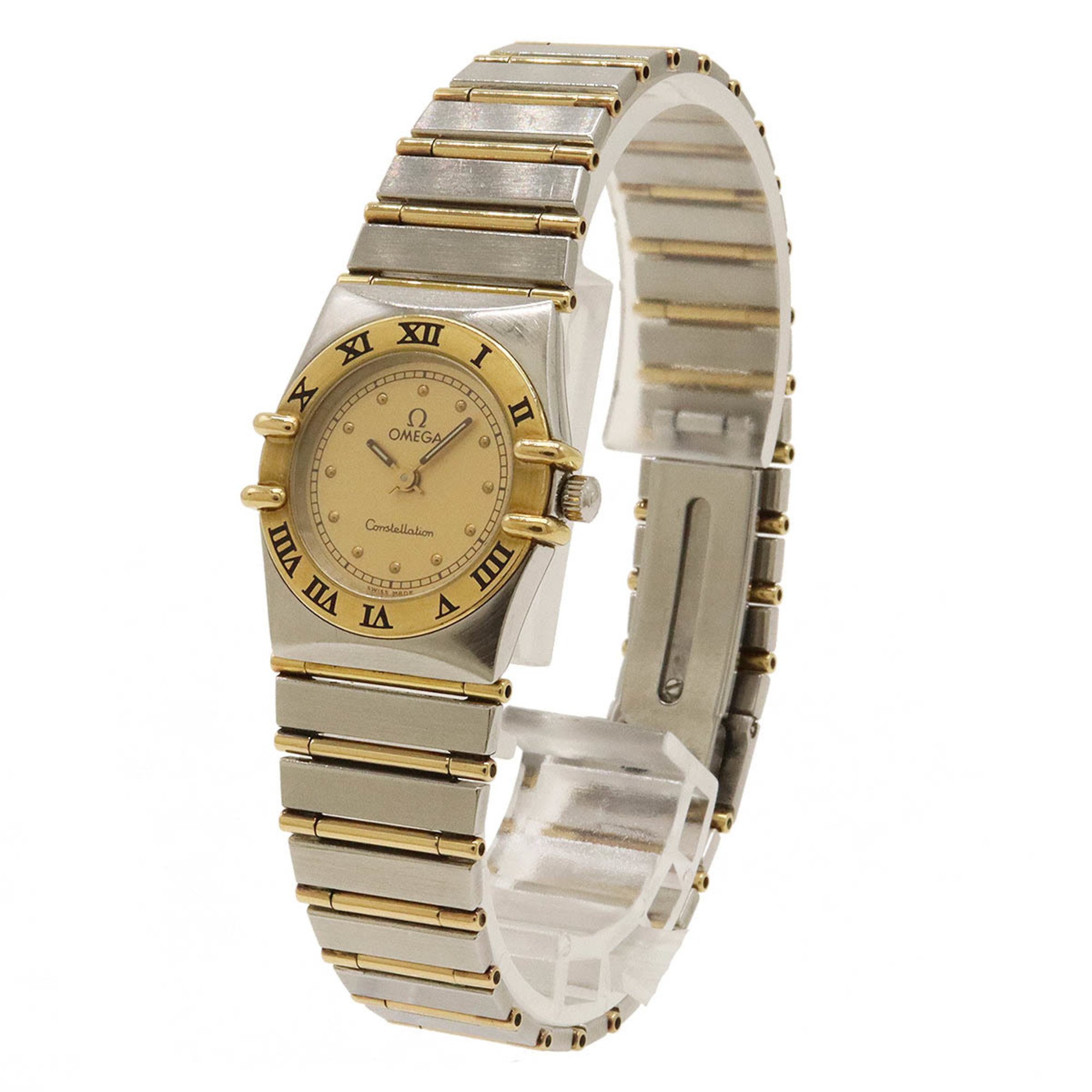 OMEGA Constellation Gold Dial SS YG Ladies Quartz Watch 795.1080