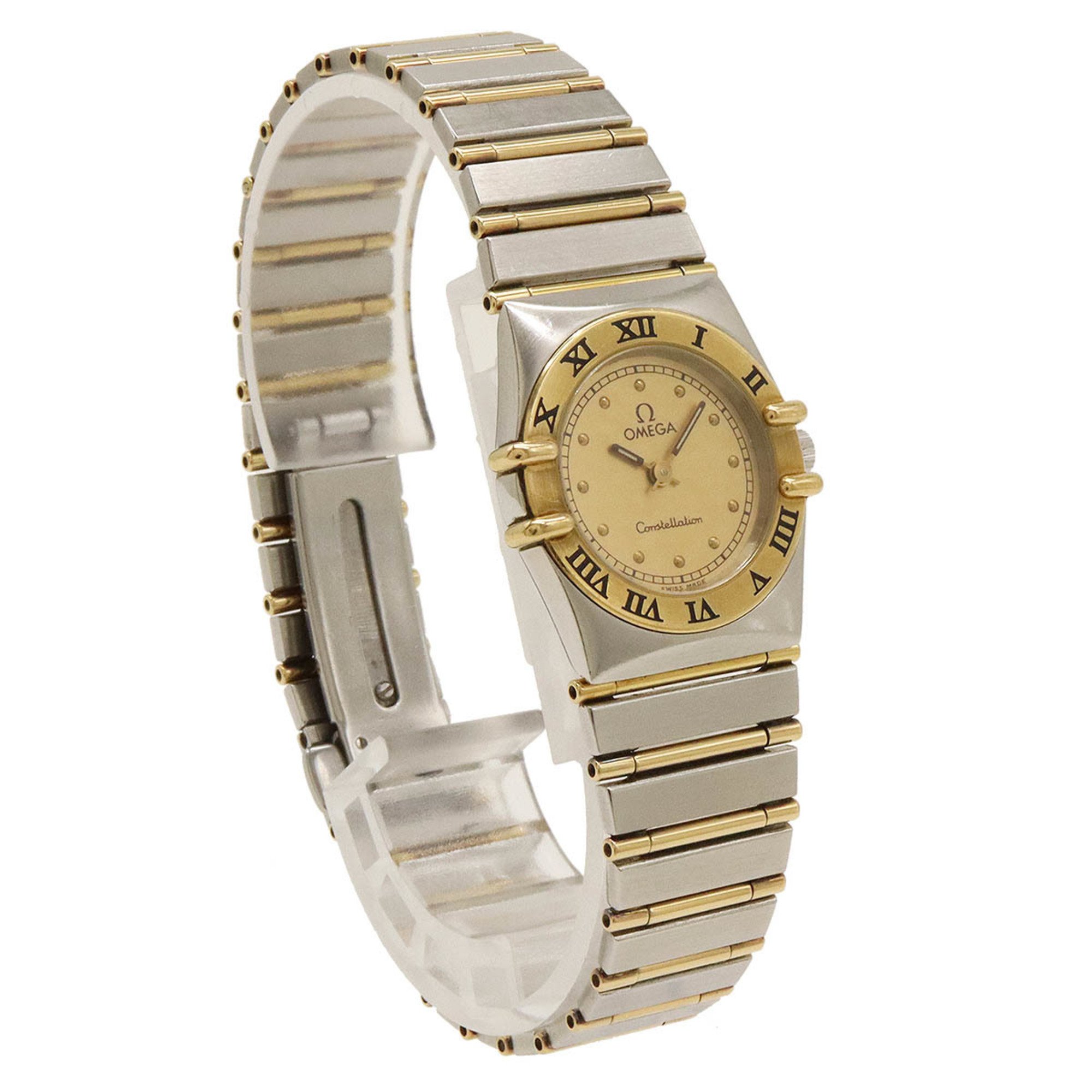 OMEGA Constellation Gold Dial SS YG Ladies Quartz Watch 795.1080