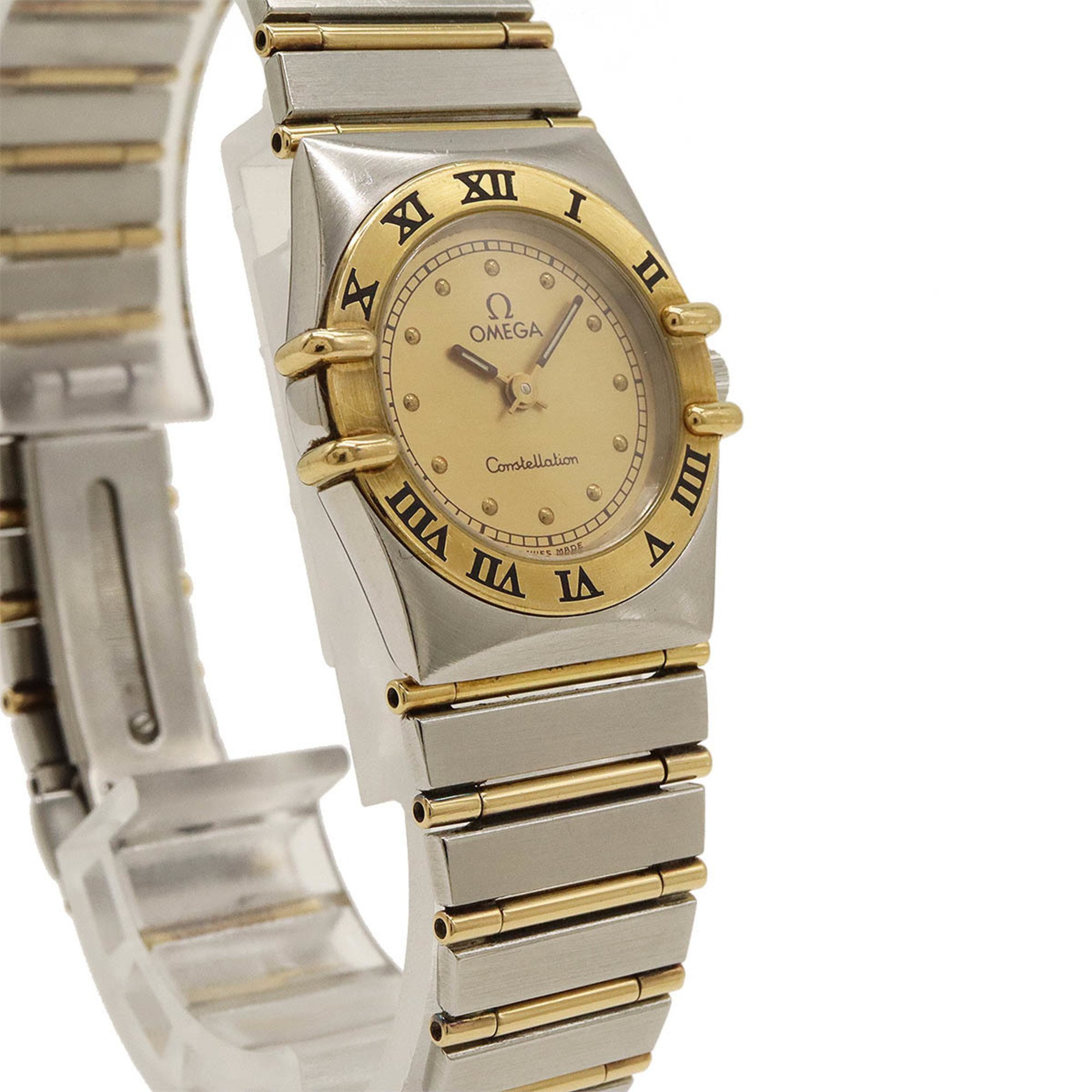 OMEGA Constellation Gold Dial SS YG Ladies Quartz Watch 795.1080