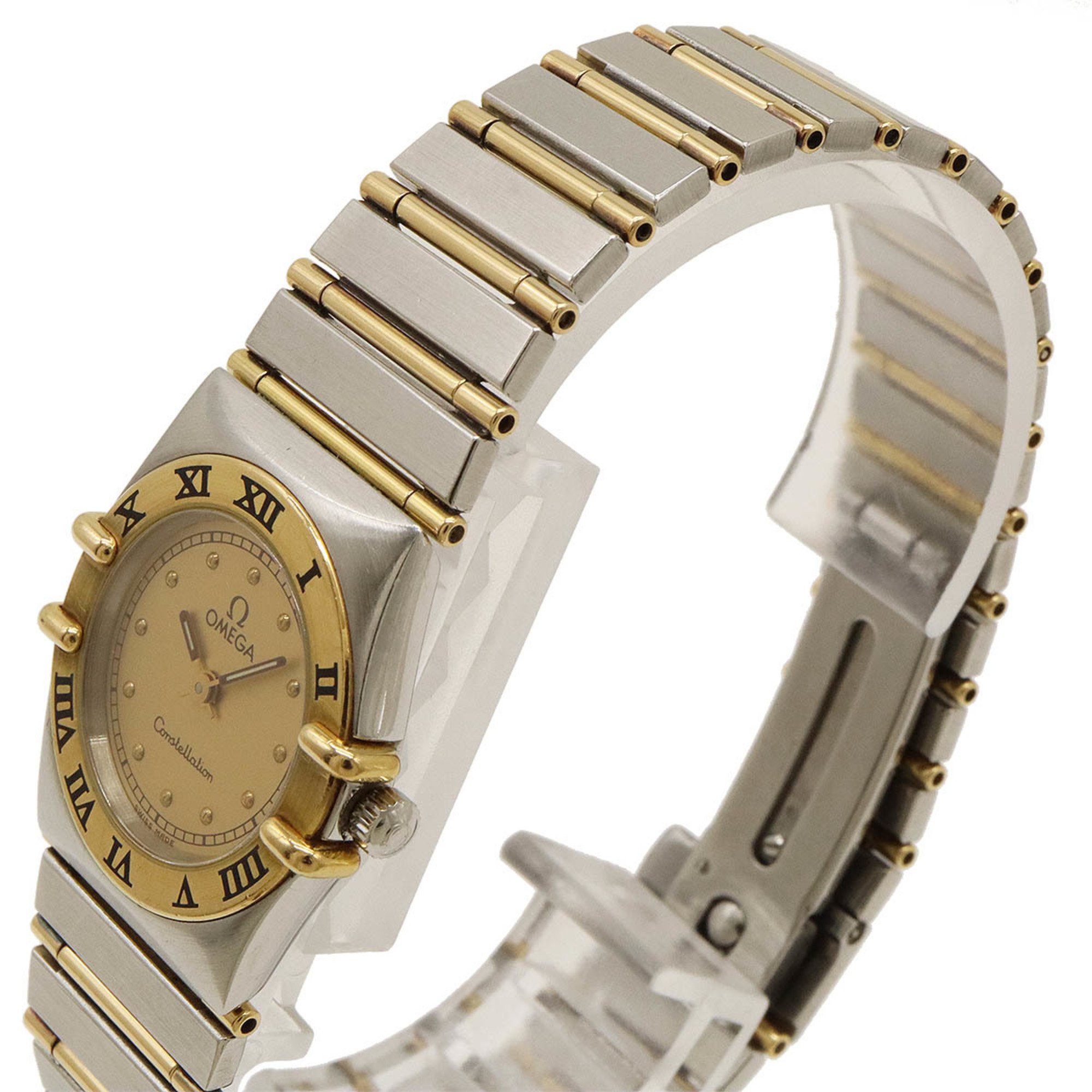 OMEGA Constellation Gold Dial SS YG Ladies Quartz Watch 795.1080