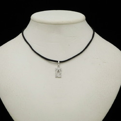 Cartier 2C motif C2 necklace choker top head charm silk cord K18WG white gold diamond ND5783