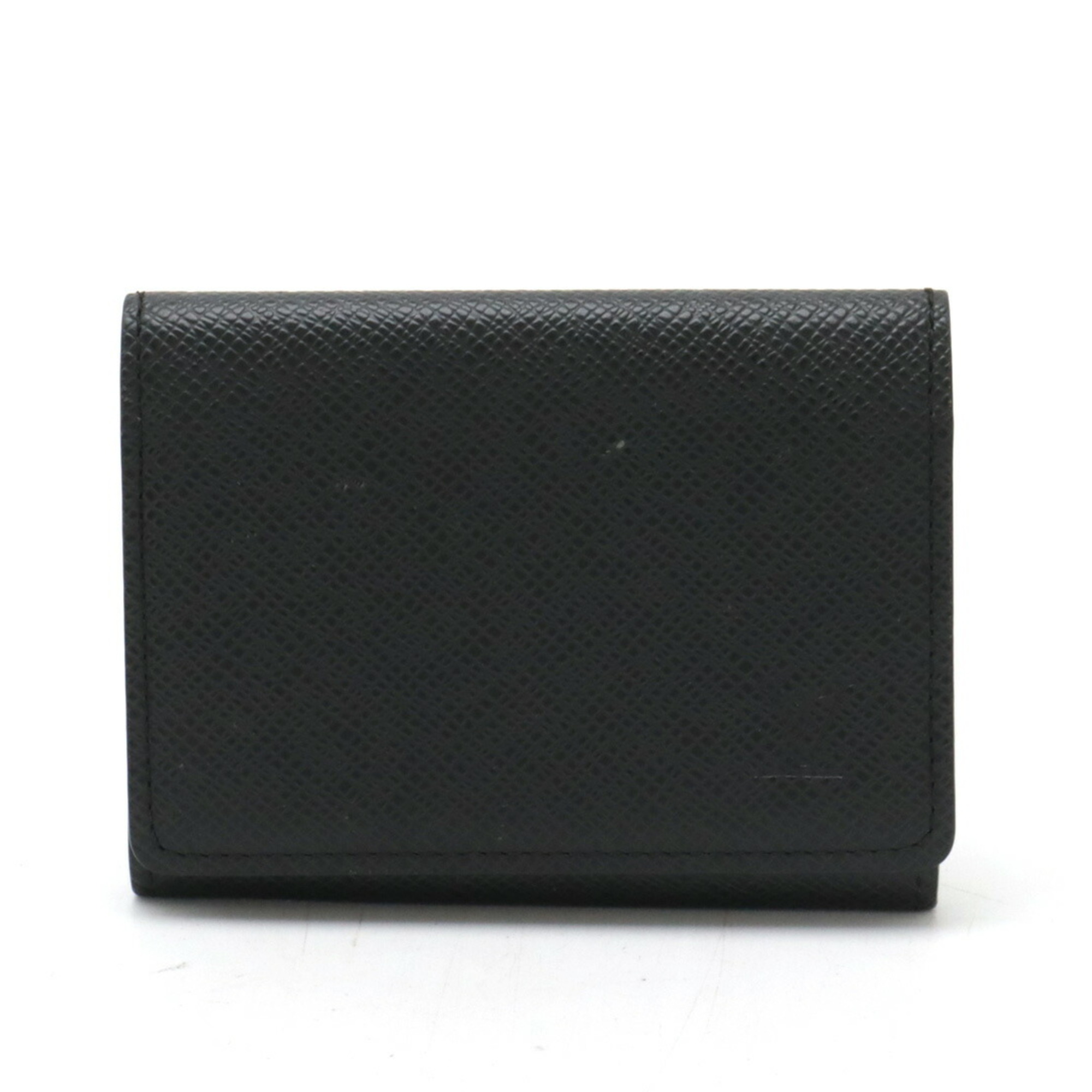 LOUIS VUITTON Taiga Envelope Carte de Visite Card Case Business Holder Leather Ardoise Black M30922