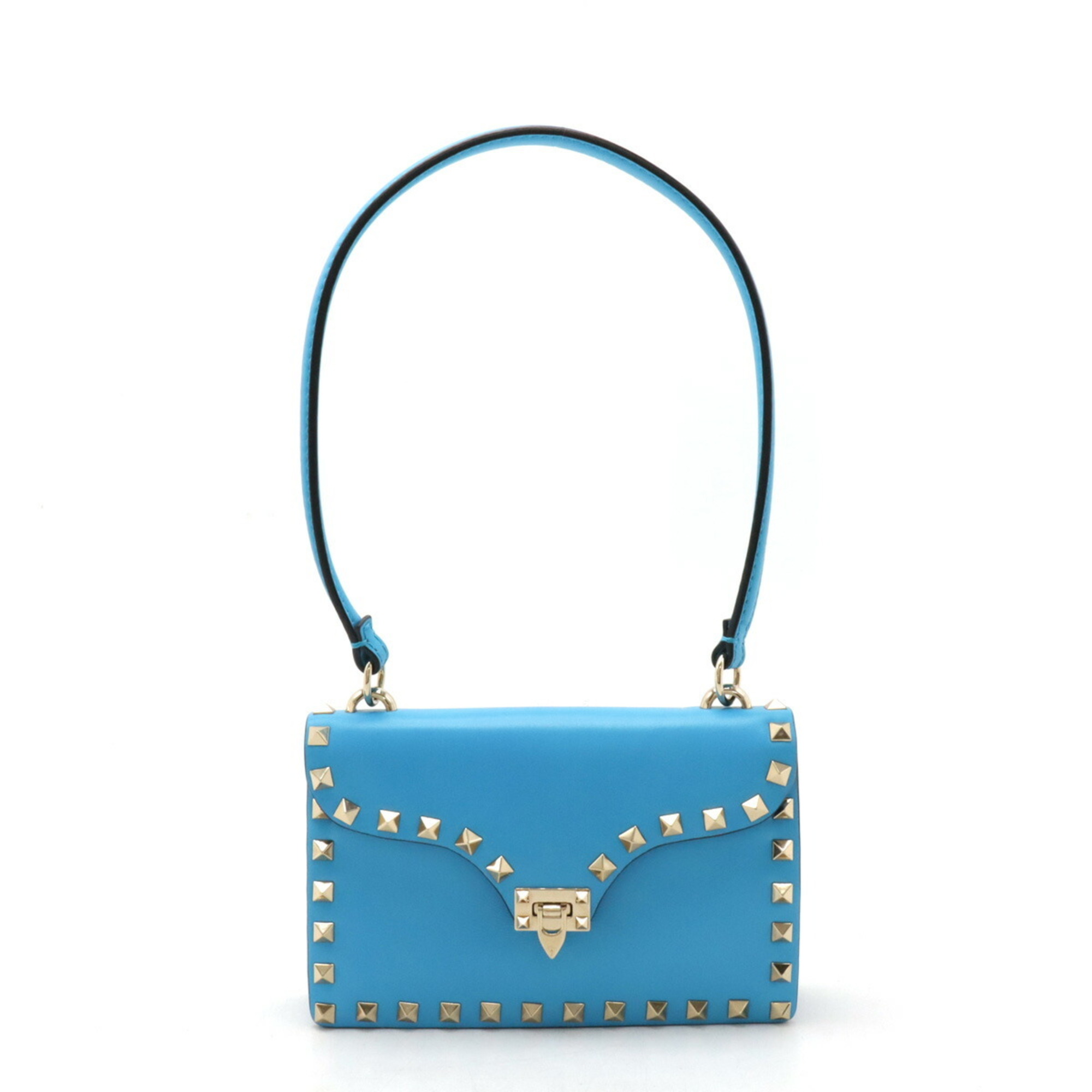 VALENTINO GARAVANI Valentino Garavani Rockstud Shoulder Bag Cyan Blue