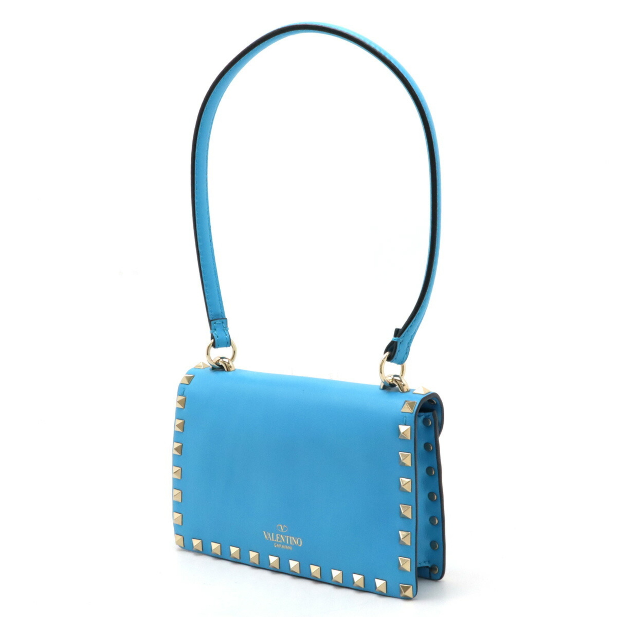 VALENTINO GARAVANI Valentino Garavani Rockstud Shoulder Bag Cyan Blue