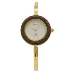 GUCCI Gucci Change Bezel White Dial GP Gold Plated Women's Quartz Watch 1100L 1100-L