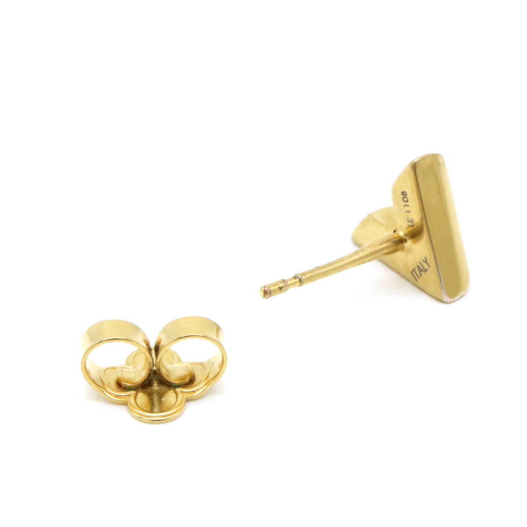 LOUIS VUITTON Louis Vuitton Essential V Earrings GP Gold One Side Only M68153