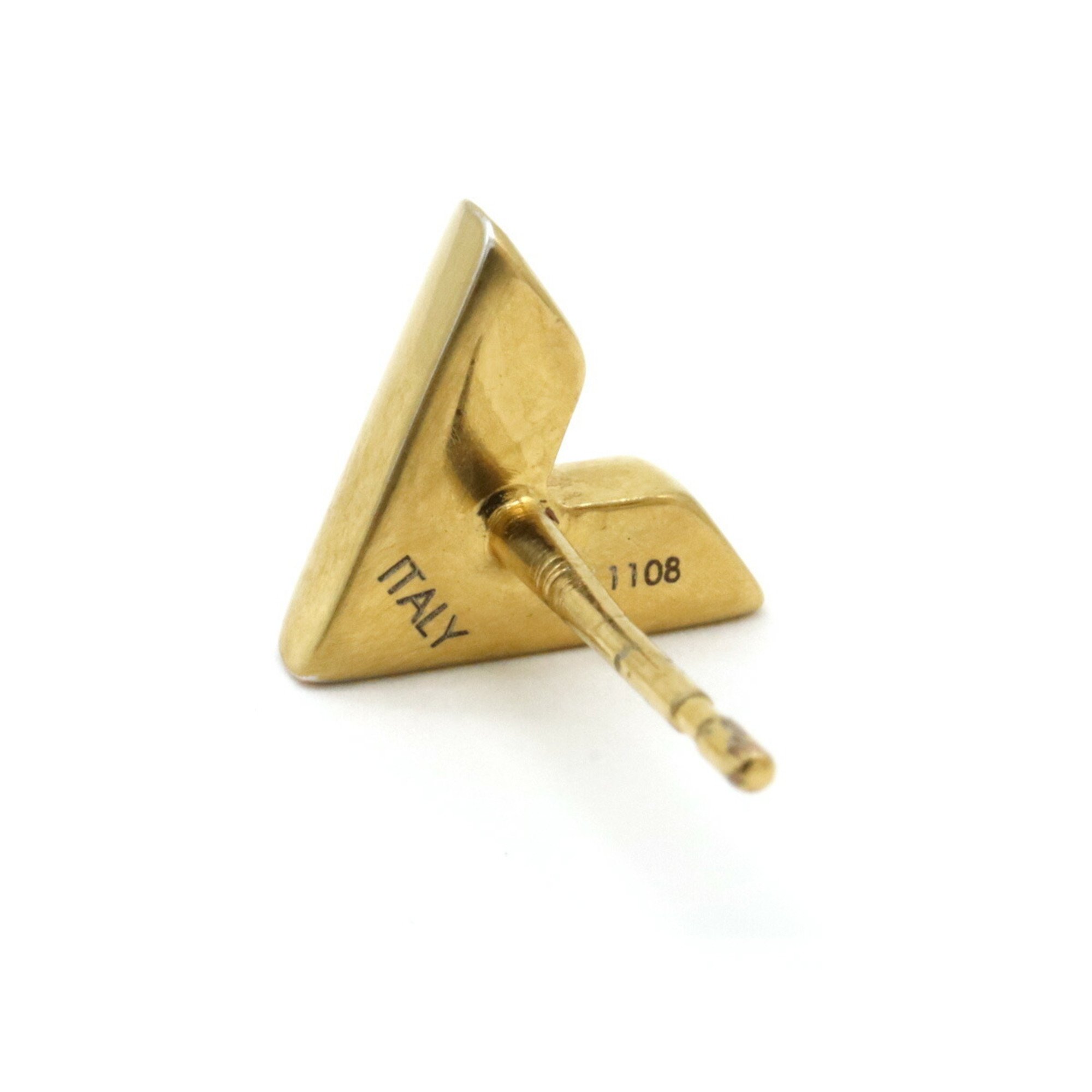 LOUIS VUITTON Louis Vuitton Essential V Earrings GP Gold One Side Only M68153