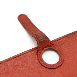 HERMES Dogon Recto Verso Long Bi-fold Wallet Leather Rouge Garance Red □R Stamp