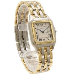 Cartier Panthere LM 3 Row SS K18YG Yellow Gold Date Ivory Dial Men's Watch 83083444