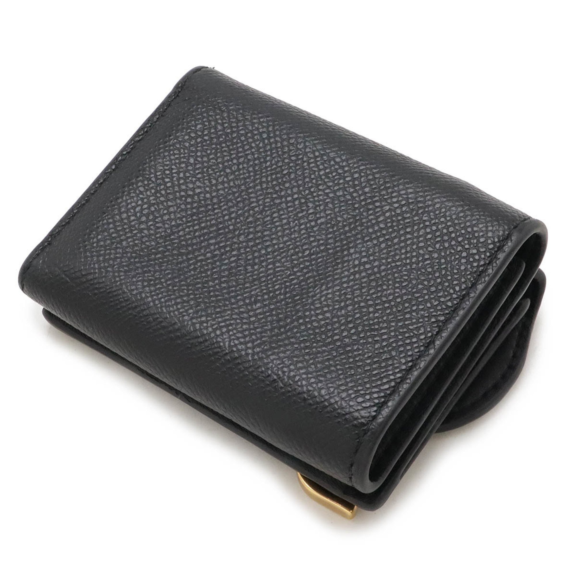 Christian Dior Saddle Compact Wallet Tri-fold Leather Black S5653CBA_M900