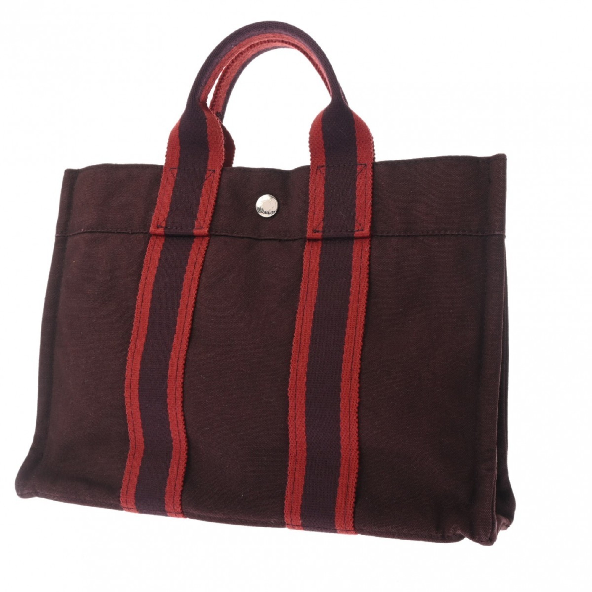 HERMES Hermes Foult PM Handbag Bordeaux Unisex Canvas Tote Bag