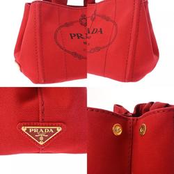 PRADA Prada Canapa Tote Red 1BG439 Women's Denim Handbag