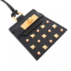 HERMES Mon Petit Kelly GM Studs Black Z Stamp (around 2021) Unisex Swift Leather Necklace