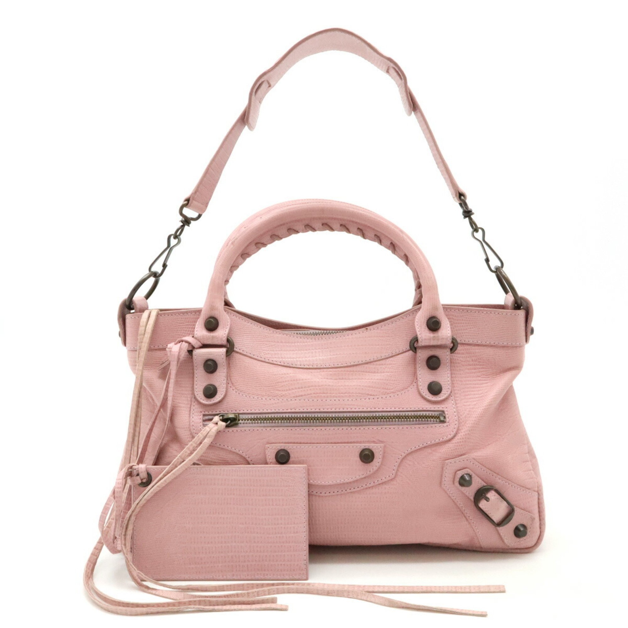 BALENCIAGA The First Handbag Shoulder Bag Leather Dusty Pink 10th Anniversary Model 103208