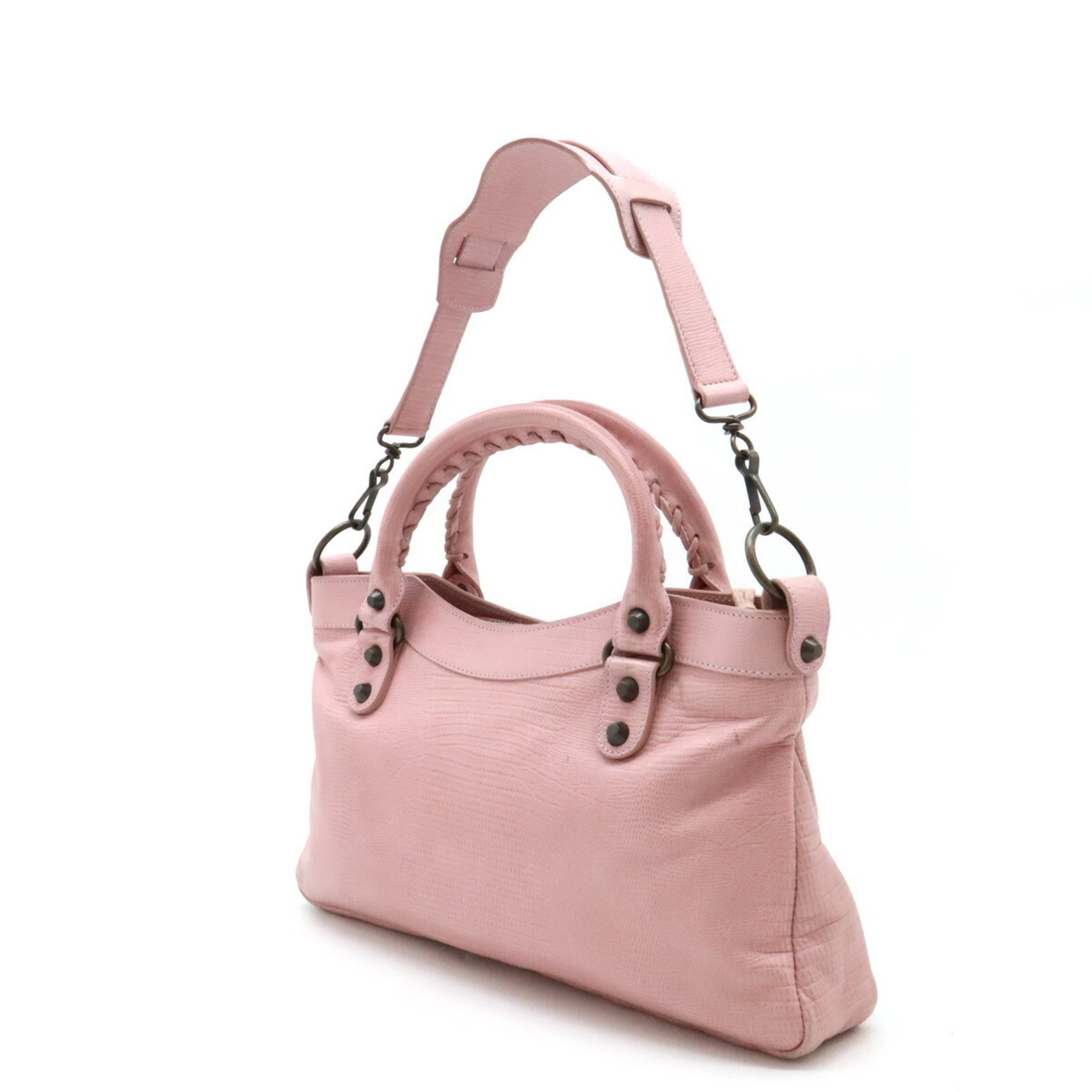 BALENCIAGA The First Handbag Shoulder Bag Leather Dusty Pink 10th Anniversary Model 103208