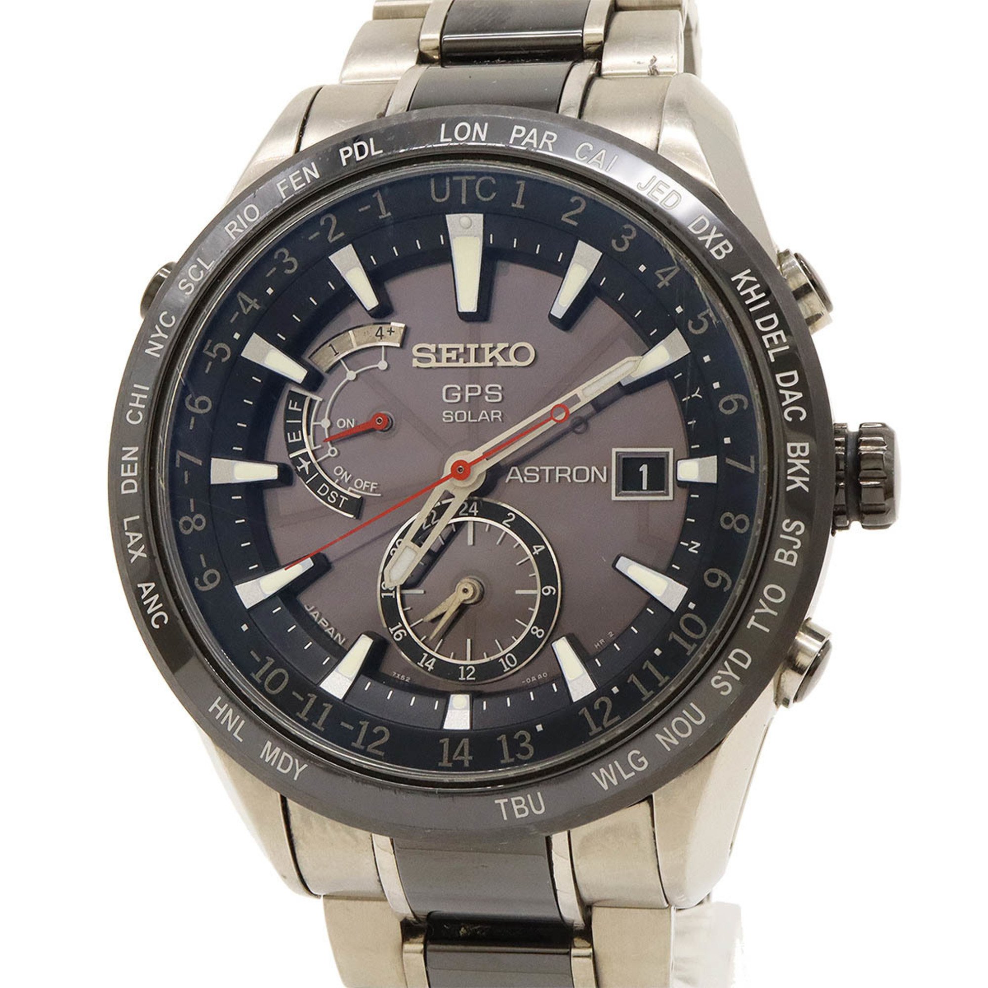 SEIKO Astron 7X Series GPS Radio Solar Titanium Ceramic Black Dial Men's Watch SBXA015 7X52-0AF0