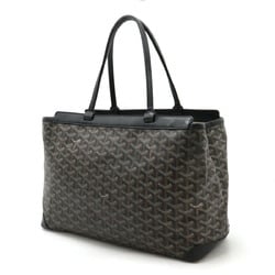 GOYARD Belle Chasse PM Tote Bag Shoulder Herringbone Pattern PVC Leather Black Brown White