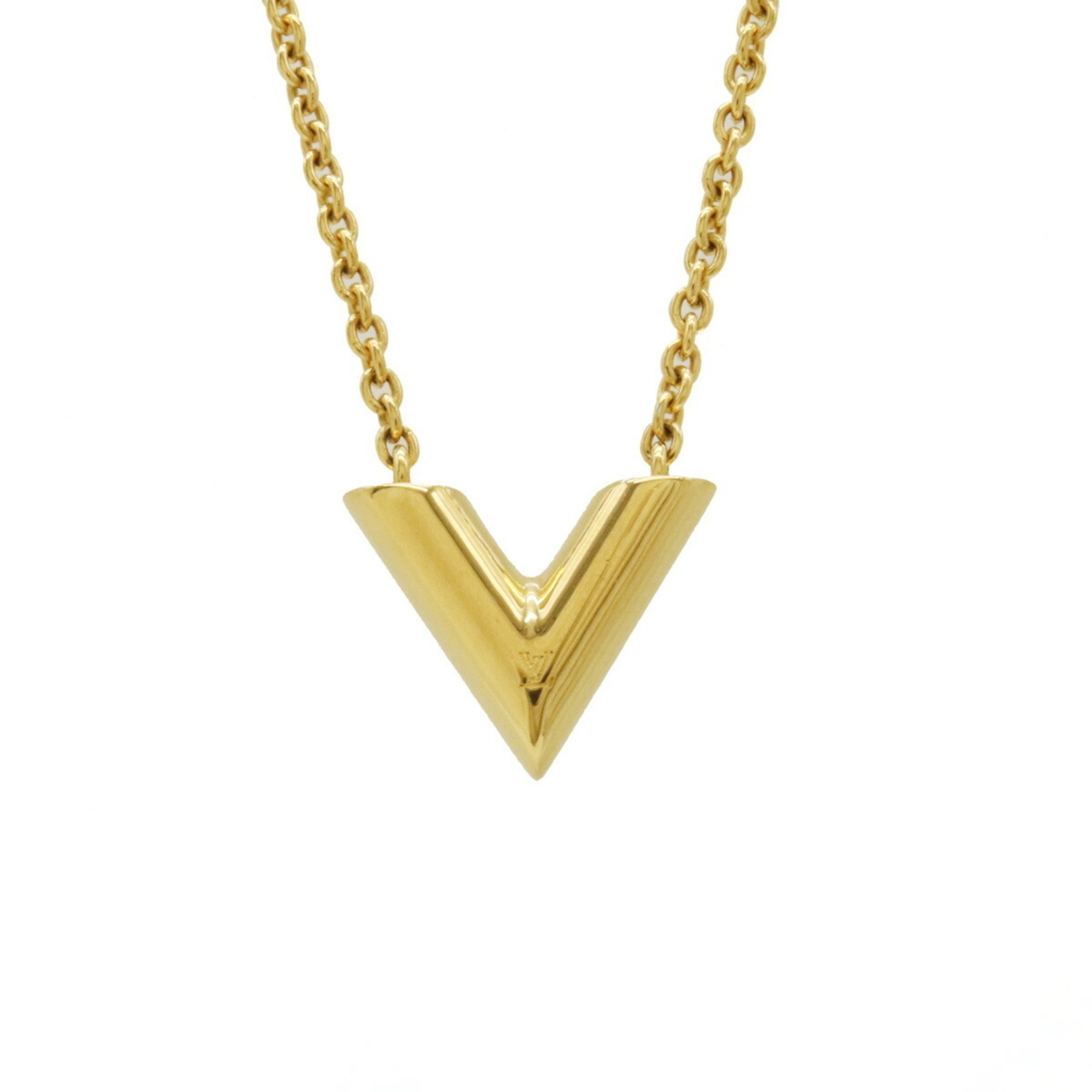 LOUIS VUITTON Louis Vuitton Necklace Essential V Pendant GP Gold M61083