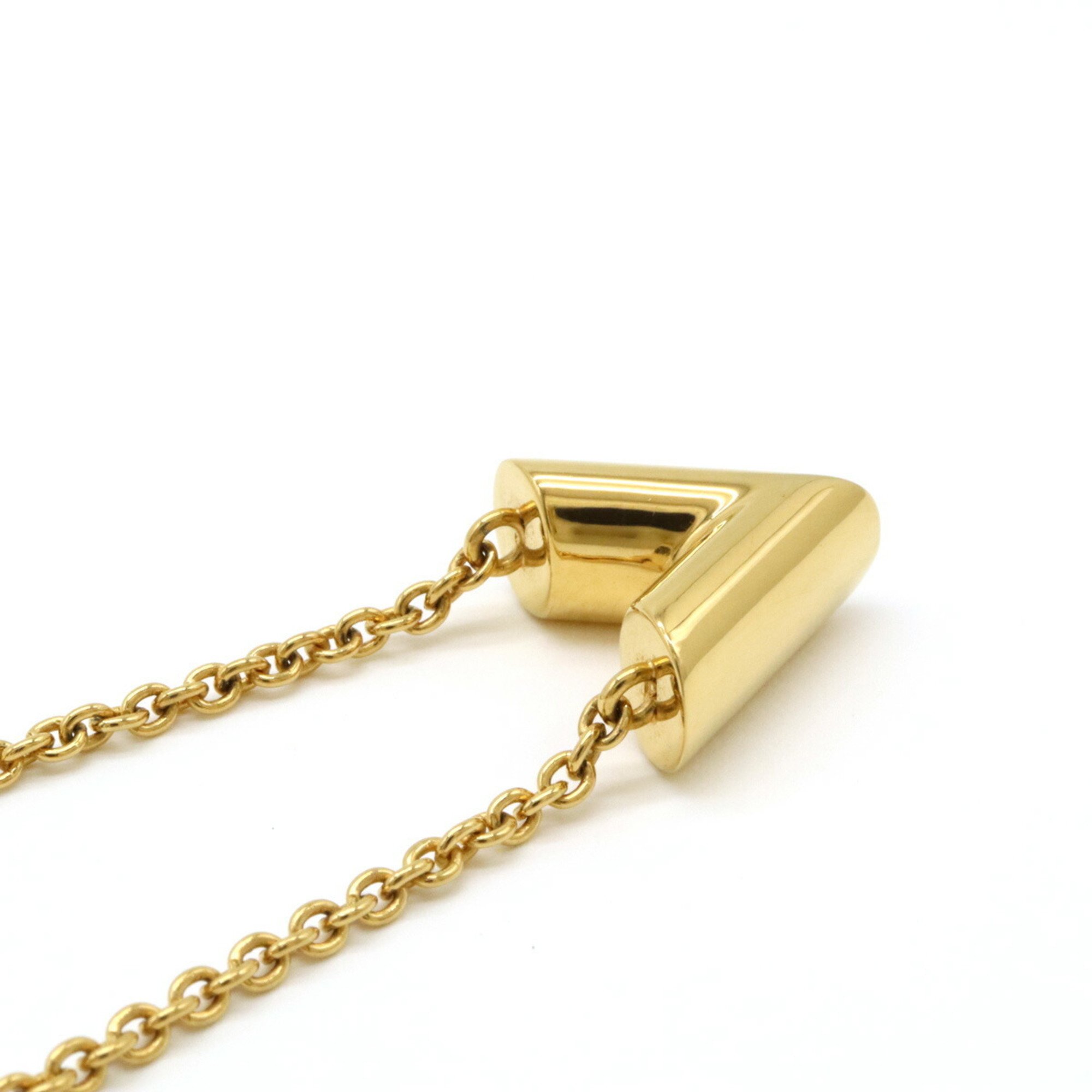 LOUIS VUITTON Louis Vuitton Necklace Essential V Pendant GP Gold M61083