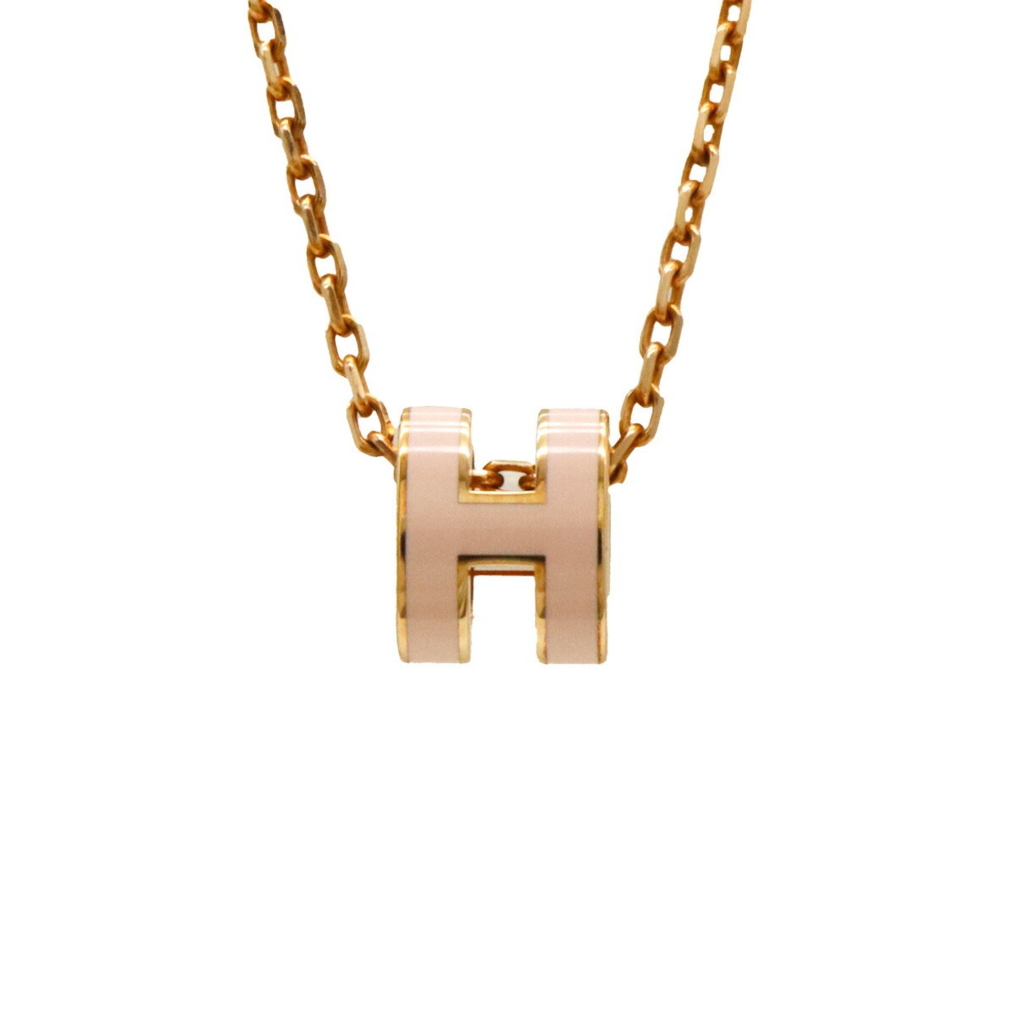 HERMES Hermes Pop H Necklace Pendant Choker PGP Pink Gold Plated Light