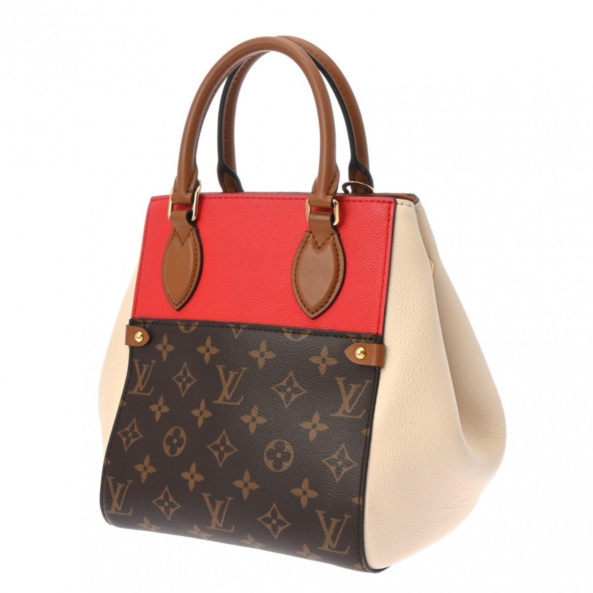 LOUIS VUITTON Louis Vuitton Monogram Fold Tote PM Cerise/Creme/Noir M45389 Women's Canvas Bag