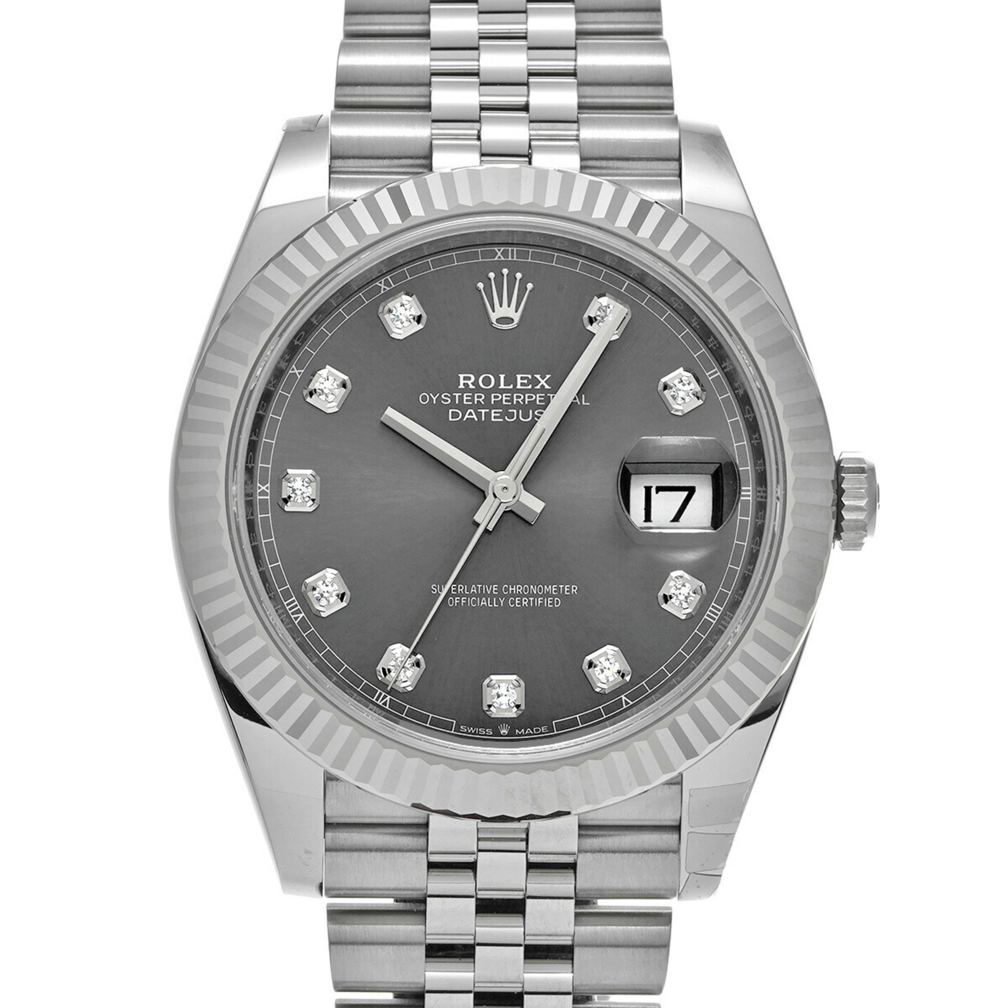 ROLEX Rolex Datejust 41 10P Diamond 126334G Men's SS/WG Watch Automatic