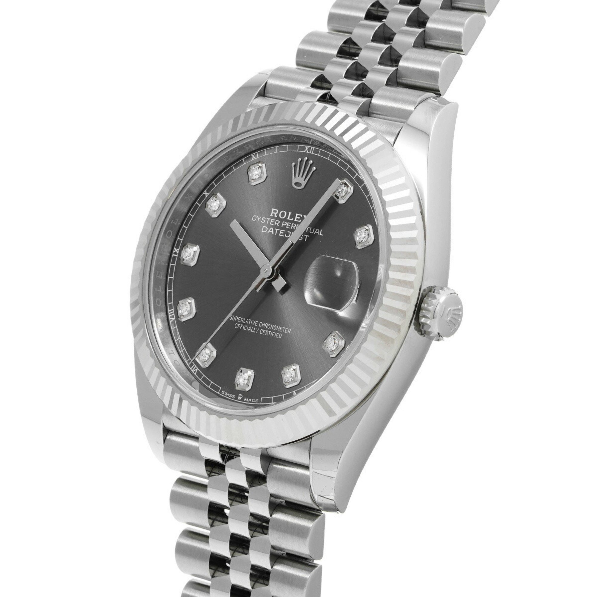 ROLEX Rolex Datejust 41 10P Diamond 126334G Men's SS/WG Watch Automatic