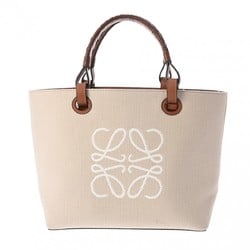 LOEWE Anagram Tote Bag Small Ecru/Tan A717S72X06 Women's Canvas Calf