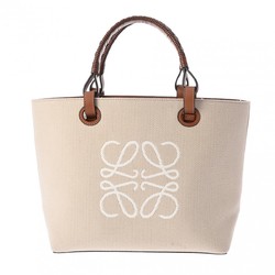 LOEWE Anagram Tote Bag Small Ecru/Tan A717S72X06 Women's Canvas Calf