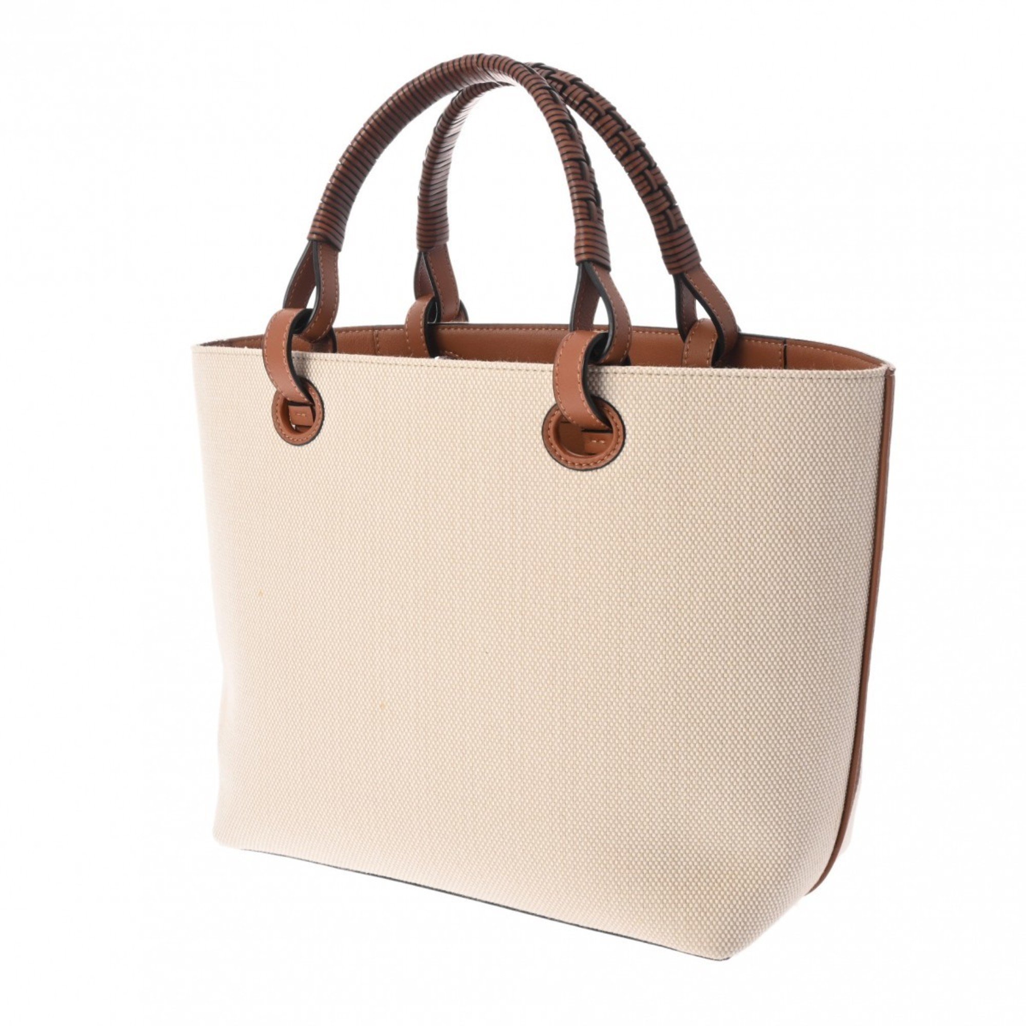 LOEWE Anagram Tote Bag Small Ecru/Tan A717S72X06 Women's Canvas Calf