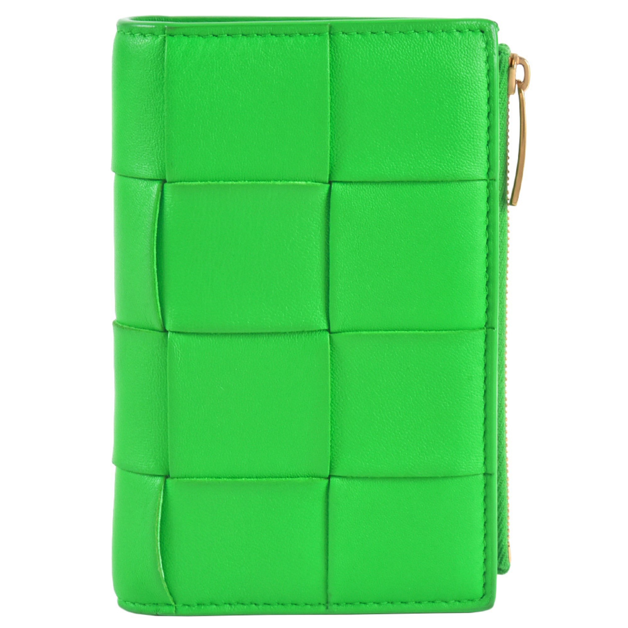 BOTTEGA VENETA Maxi Intrecciato Medium Cassette Bi-fold Wallet Lambskin 667130 VCQC13722 Parakeet (Green)