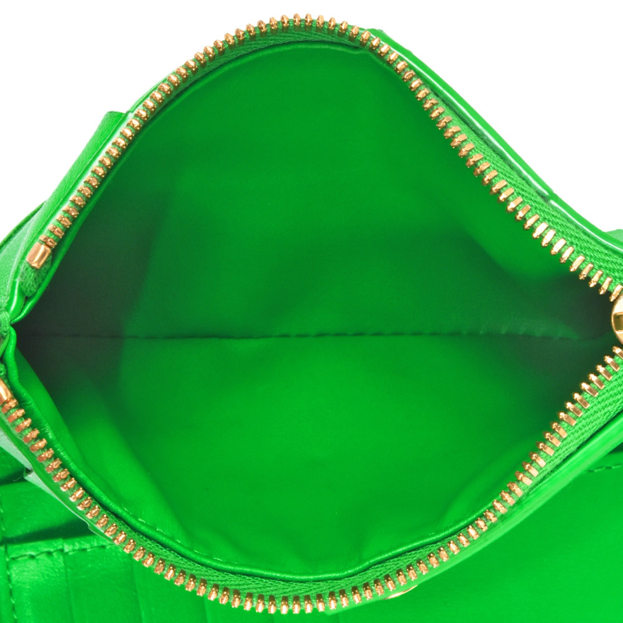 BOTTEGA VENETA Maxi Intrecciato Medium Cassette Bi-fold Wallet Lambskin 667130 VCQC13722 Parakeet (Green)