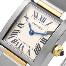 Cartier W51007Q4 Tank Francaise SM Watch Quartz Ivory Dial SS x YG Ladies