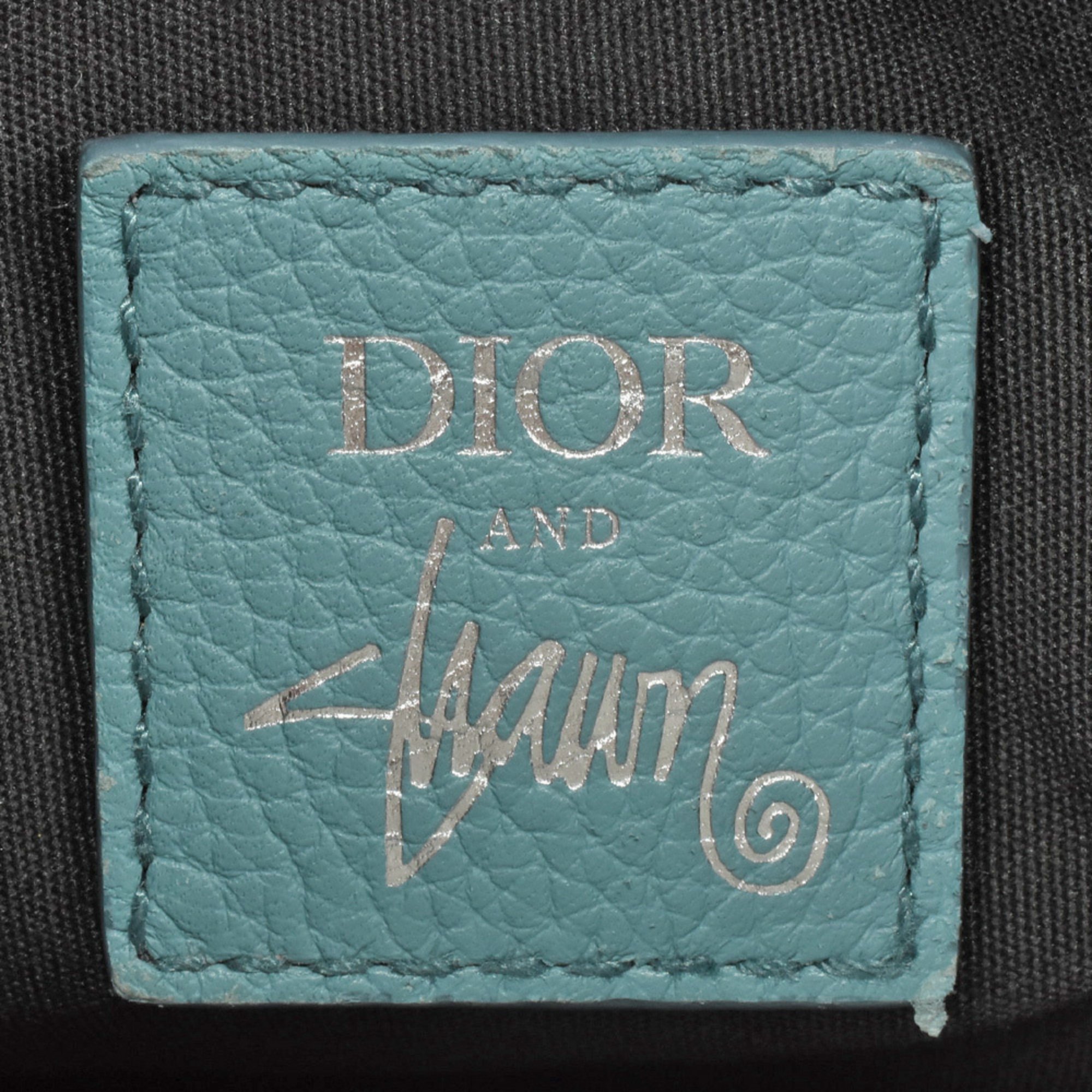 Christian Dior Dior Stussy collaboration saddle bag shoulder leather 19-BO-0230 blue SHAWN STUSSY