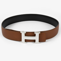 Hermes HERMES Constance H Belt Leather □D stamp (manufactured in 2000) Black Brown 65cm Women's