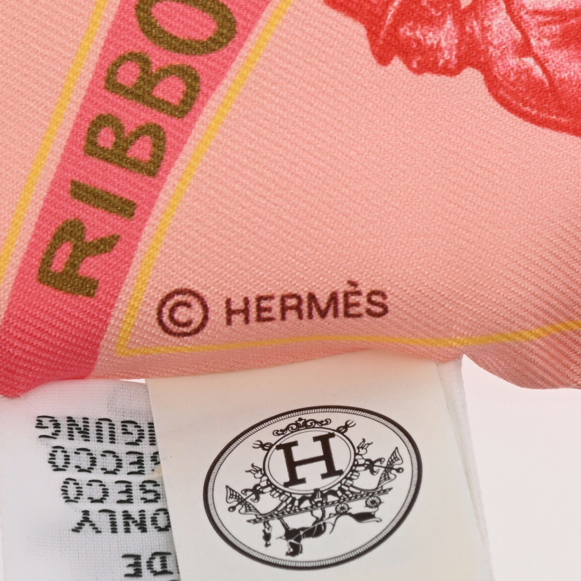 HERMES Twilly FUNNY ICE CREAM Rose Poodle/Marine/Pink 064109S Women's 100% Silk Scarf Muffler