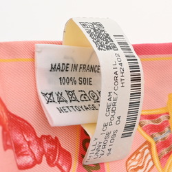 HERMES Twilly FUNNY ICE CREAM Rose Poodle/Marine/Pink 064109S Women's 100% Silk Scarf Muffler