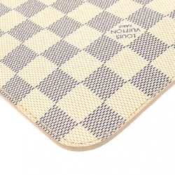 LOUIS VUITTON Damier Azur Neverfull Pouch White Women's Canvas