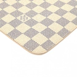 LOUIS VUITTON Damier Azur Neverfull Pouch White Women's Canvas