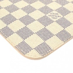 LOUIS VUITTON Damier Azur Neverfull Pouch White Women's Canvas