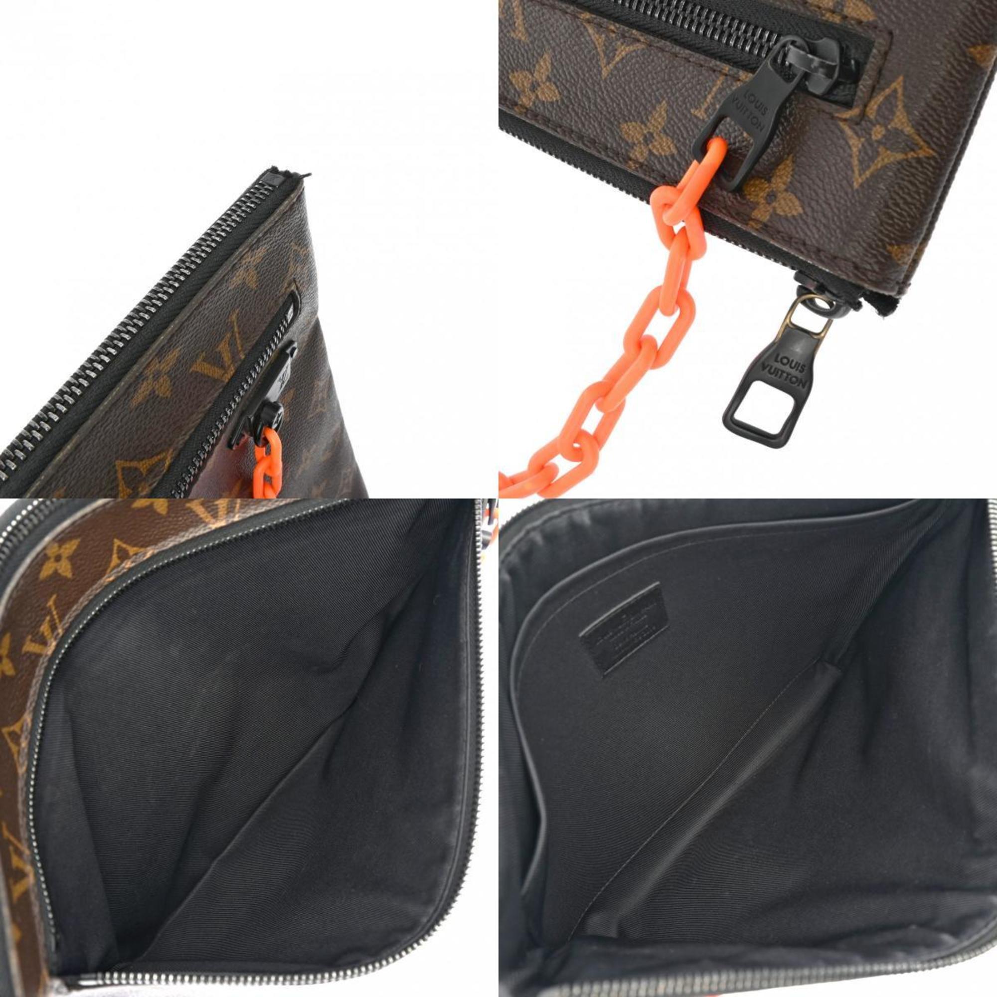 LOUIS VUITTON Louis Vuitton Monogram Solaray Pochette Clutch Bag Brown/Black/Orange M44484 Men's Canvas Second