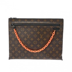 LOUIS VUITTON Louis Vuitton Monogram Solaray Pochette Clutch Bag Brown/Black/Orange M44484 Men's Canvas Second