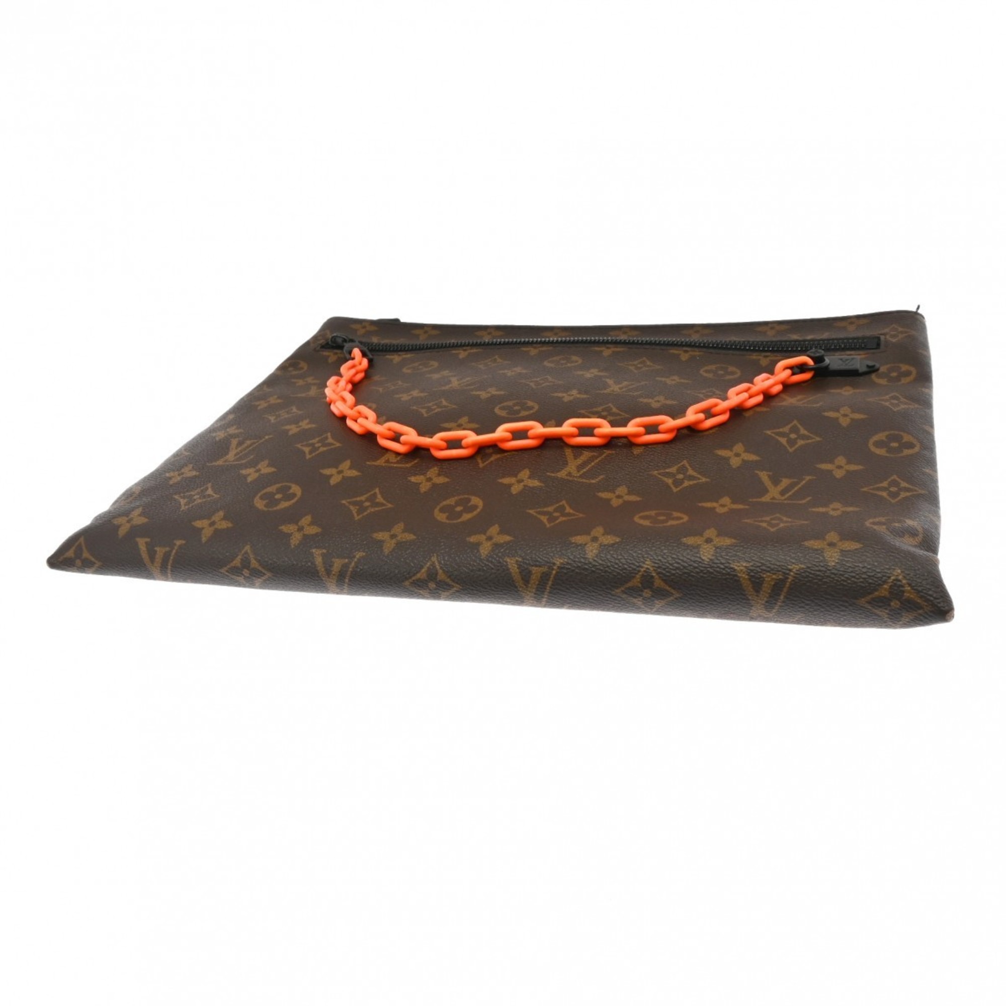 LOUIS VUITTON Louis Vuitton Monogram Solaray Pochette Clutch Bag Brown/Black/Orange M44484 Men's Canvas Second