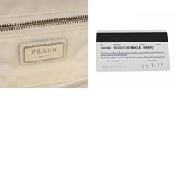 PRADA Prada Signor White 1BC160 Women's Nylon Leather Bag