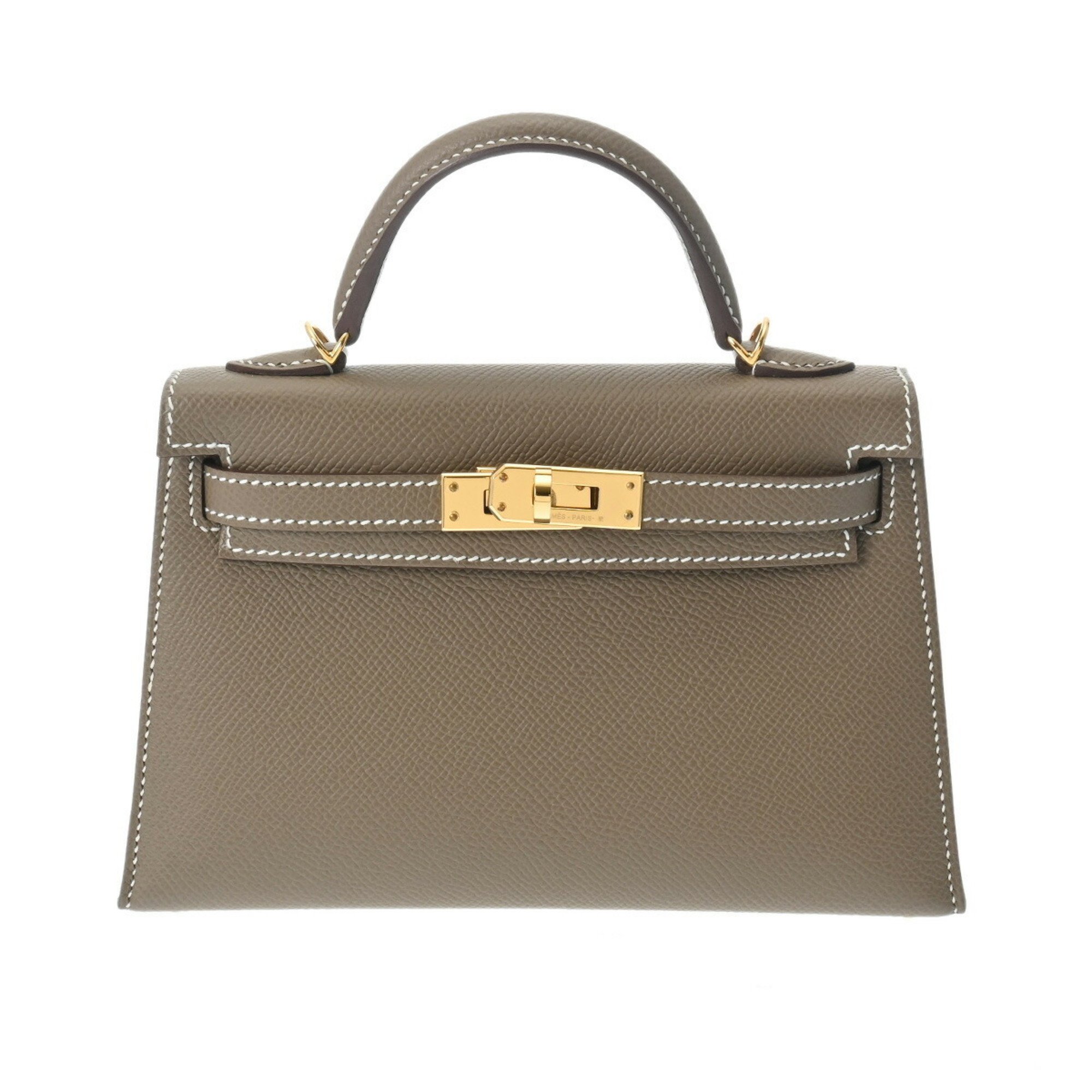 Hermes Kelly Women's Epsom Leather Handbag Etoupe Gray