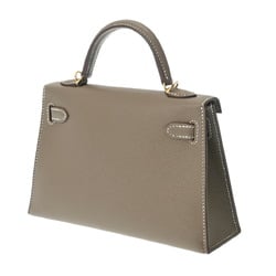 Hermes Kelly Women's Epsom Leather Handbag Etoupe Gray