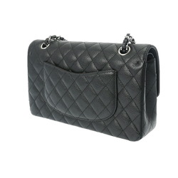 CHANEL Chanel Matelasse Chain Shoulder Double Flap 25cm Black A01112 Women's Caviar Skin Bag